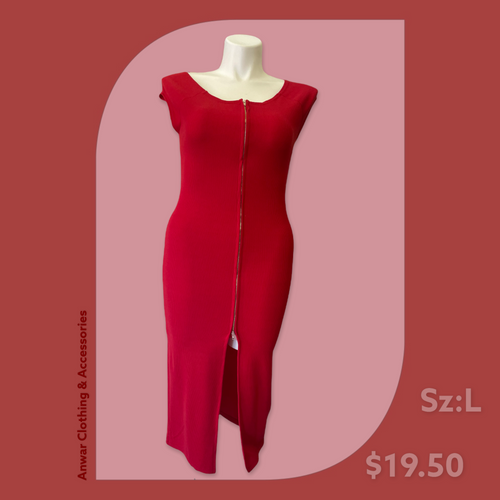 Red Zip Front Dress