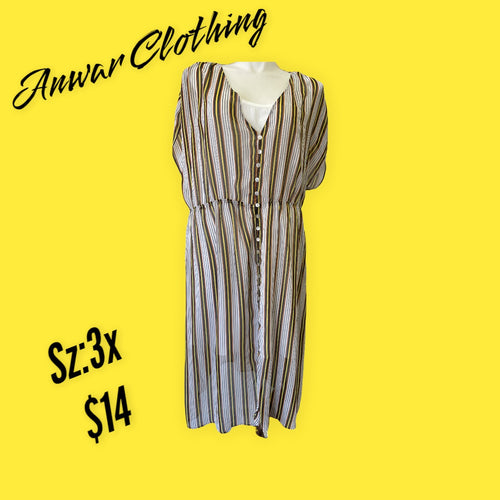 Plus-sized Striped Dress
